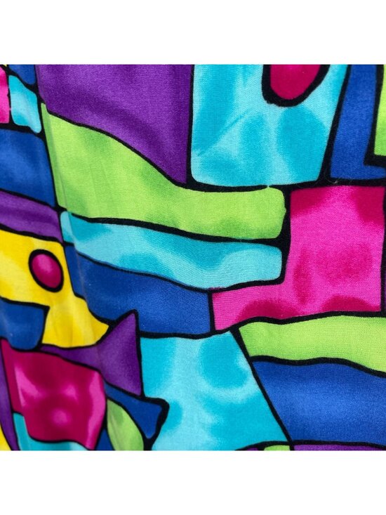 Vintage 80s Top Womens XLarge Art To Wear Bold Statement City Chic Graffiti - Picture 5 of 13